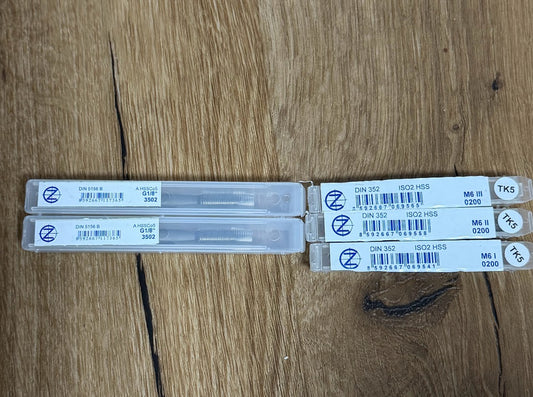 ZÁVITNÍKY M6 + G1/8" – NOVÉ, HSS, PROFESIONÁLNÍ