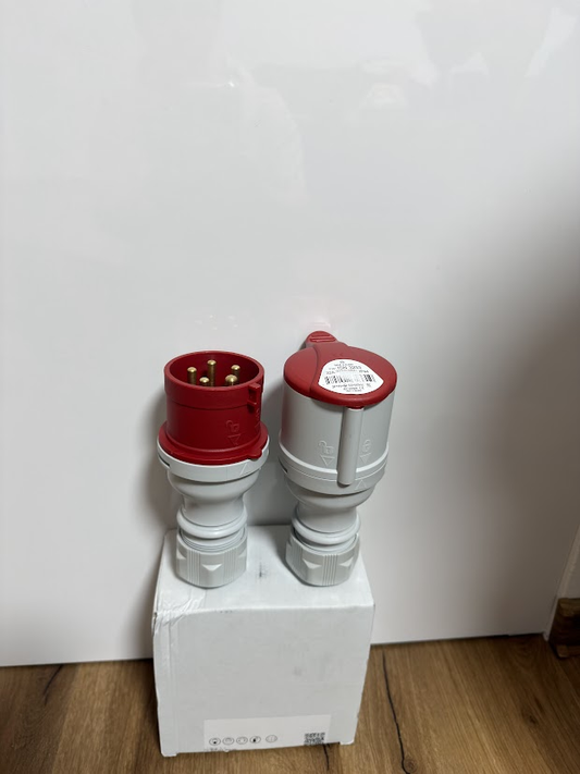 Třífázová průmyslová zásuvka + zástrčka – CEE 5PIN (400V)